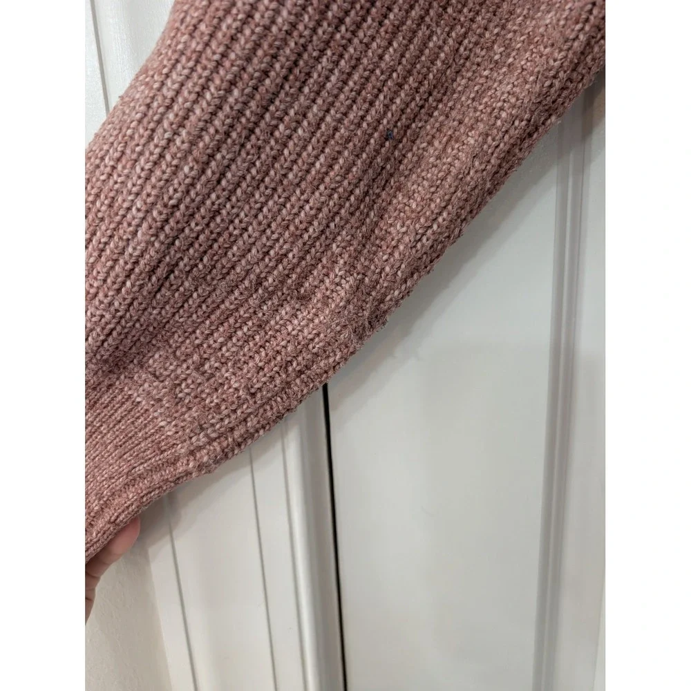 Modern Citizen Womens Pink Marl Ribbed Crewneck Sweater medium minimalist